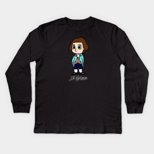Chibi Thomas Jefferson 2 (Small Print) Kids Long Sleeve T-Shirt